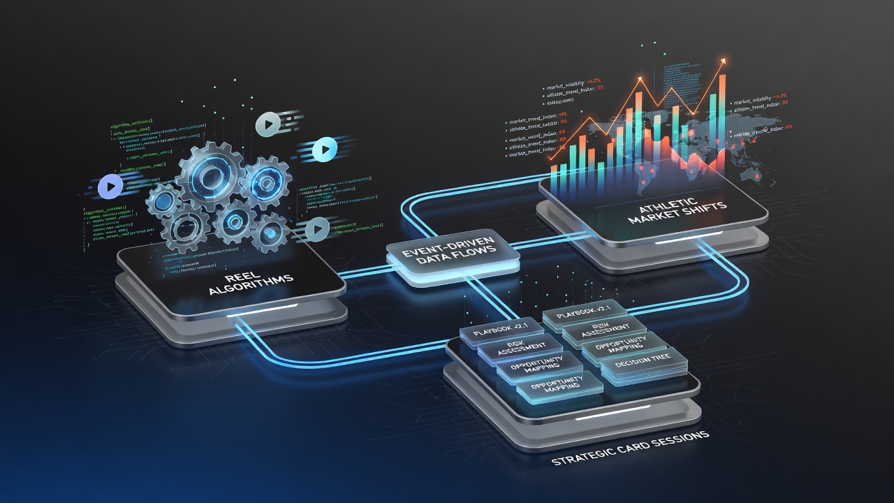 Visualisierung von Verknüpfungen zwischen Reel-Algorithmen, Kartensitzungen und sportlichen Marktdaten