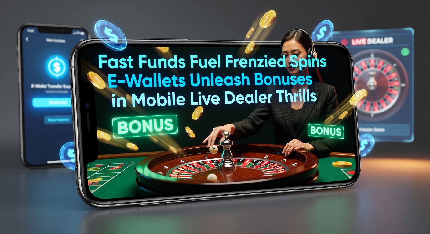 Grafik mit E-Wallet-Icons, Bonus-Bannern und Live-Dealer-Tisch auf Smartphone-Display, illustriert den nahtlosen Bonus-Freischaltungsprozess