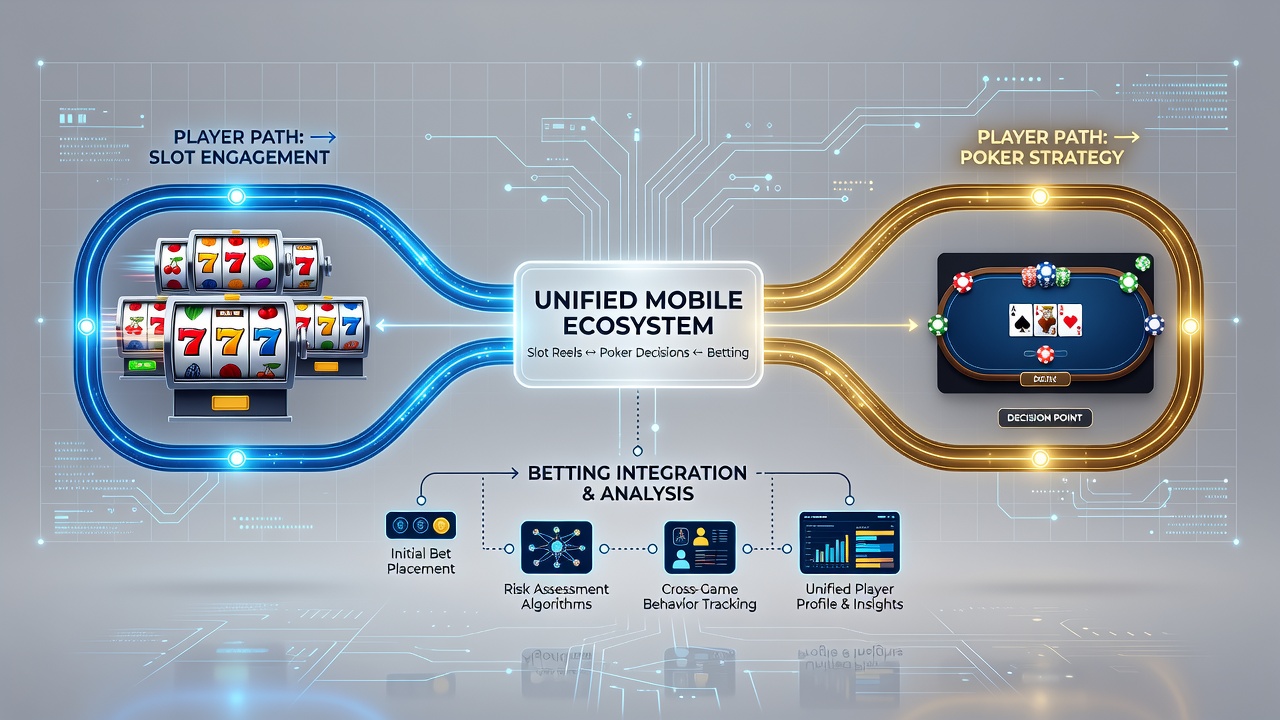 Diagramm zur Analyse von Nutzerpfaden über Slot-, Poker- und Wettmodule hinweg